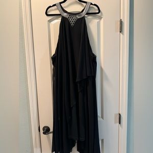 Nice Black dress with jewels neckline. NEVER WORN!